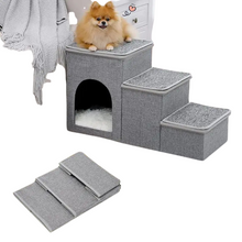 Folding 3-Step Pet Stairs for Dogs and Cats