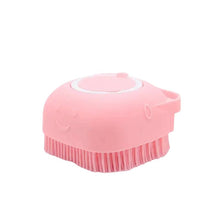 pink silicone grooming brush