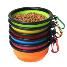 multiple coloured container with dog food on a white background