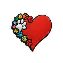 paw heart crocs charm