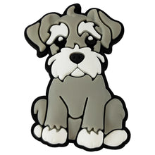 grey and white dog crocs jibbitz
