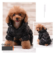 Waterproof Faux Leather Pet Jumpsuit Hoodie