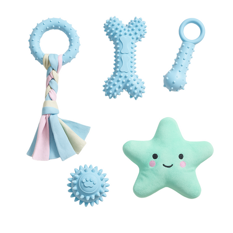 Baby Blue Teething Toys Set