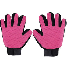 pink pet grooming gloves