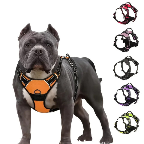 Adjustable Dog Harness Vest with Reflective Strip for Small to Large Dogs