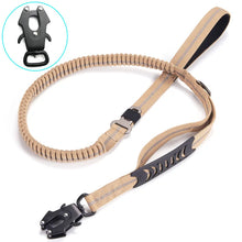 Heavy Duty Tactical Bungee Dog Leash with Seatbelt