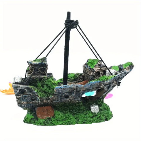Aquarium Pirate Ship Decoration