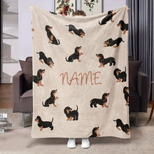 Customised Dachshund Design Name Blanket