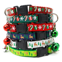 Christmas Themed Pet Collar with Bell Adjustable Buckle