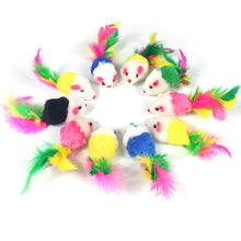 Colourful Mouse Cat Toy with Feather