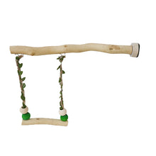 Wood Parrot Stand Pole Double Layer Swing Toy