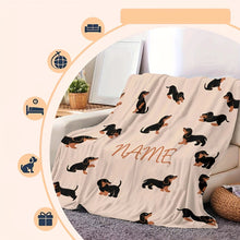 Customised Dachshund Design Name Blanket