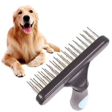 Dog Rake Deshedding Brush Double Row for Short & Long Hair