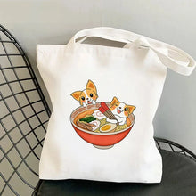 Corgi Print Canvas Shopper