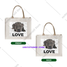 Staffy Print Large Capacity Tote Bag