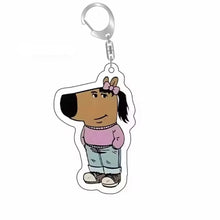 Dachshund Cartoon and Hot Dog Bottle Sauce Keychain