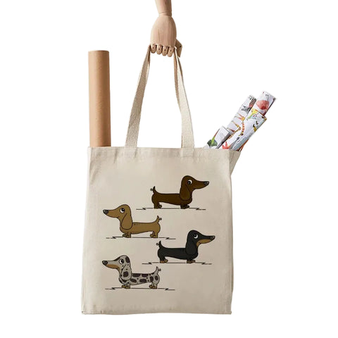 Dachshund Print Casual Shoulder Bag