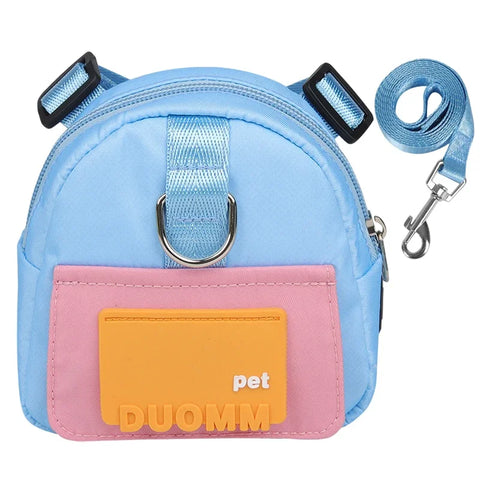 Pet Snack Storage Backpack with Leash and Adjustable Harness