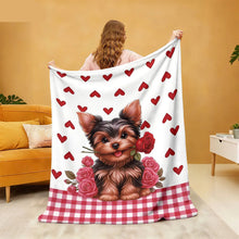 Yorkshire Dog Print Flannel Blanket