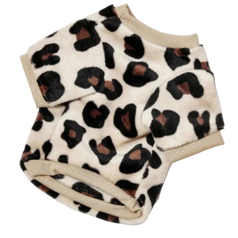 Leopard Print Winter Dog Hoodie