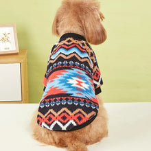 Retro Striped Plush Dog Winter Sweater