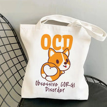 Corgi Print Canvas Shopper