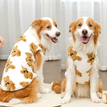 Warm Fleece Dog Pajamas with Bear Pattern
