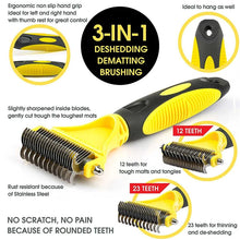 Stainless Steel Pet Grooming Brush & Dematting Rake for Dogs & Cats