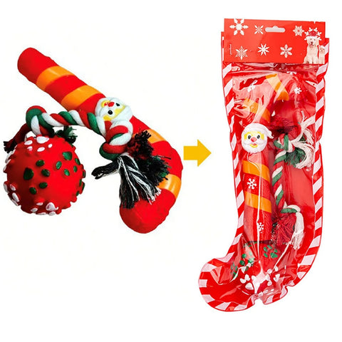 Christmas Stocking Dog Toys Set Gift