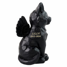 Black Cat Angel Cremation Urn