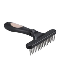 Dog Rake Deshedding Brush Double Row for Short & Long Hair