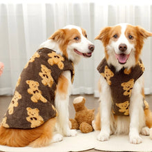 Warm Fleece Dog Pajamas with Bear Pattern