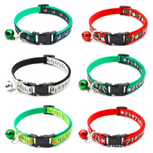 Christmas Themed Pet Collar with Bell Adjustable Buckle