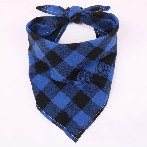 Cotton Plaid Washable Pet Scarf Bandana