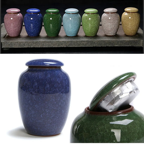 Hand Painted Ceramic Glaze Pet Funeral Urn