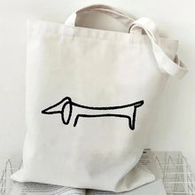 Dachshund Print Canvas Tote Daily Bag