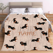 Customised Dachshund Design Name Blanket