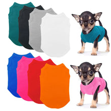 Plain Pure Cotton Vest Pet Shirts