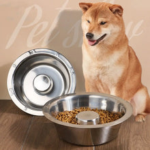 Stainless Steel Slow Feeder Bowl for Dogs & Cats