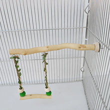 Wood Parrot Stand Pole Double Layer Swing Toy