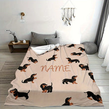 Customised Dachshund Design Name Blanket
