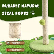 Cute Green Leaves Cat Scratching Post with Sisal Rope