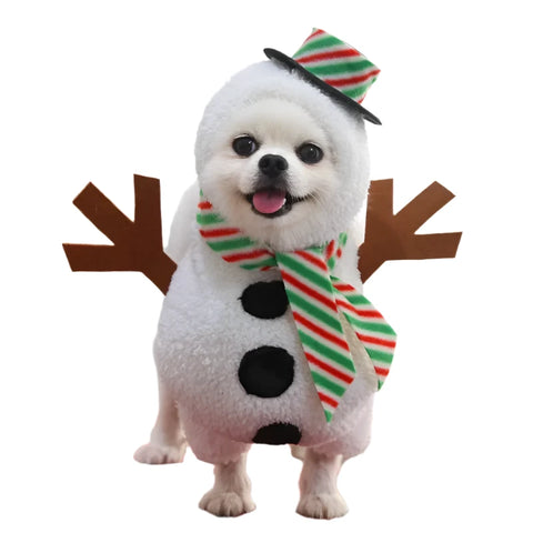 Christmas Snowman Dog Hoodie Costume