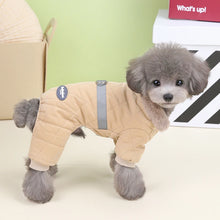 Fur Collar Dog Jumpsuit with D Ring Winter Coat for Small Dogs