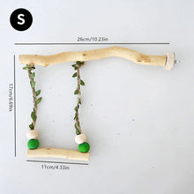 Wood Parrot Stand Pole Double Layer Swing Toy