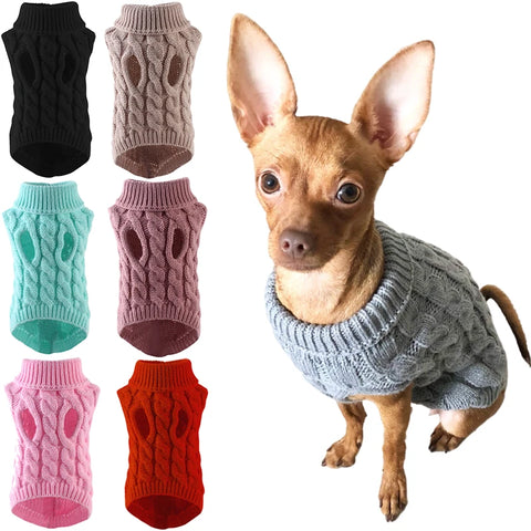 Winter Puppy Sweater & Turtleneck Coat for Small Dogs & Cats