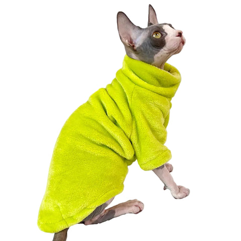Warm Sphynx Cat Turtleneck Coat