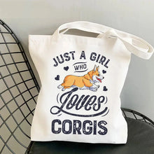 Corgi Print Canvas Shopper