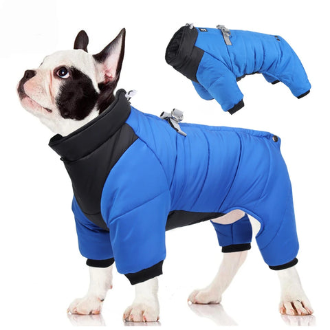 Waterproof Dog Jumpsuit Coat – Warm Cotton Jacket for Small & Medium Dogs