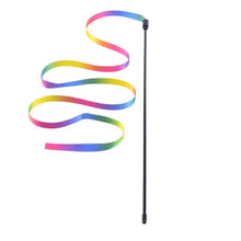 Cute Rainbow Strips Stick Cat Teaser Wand